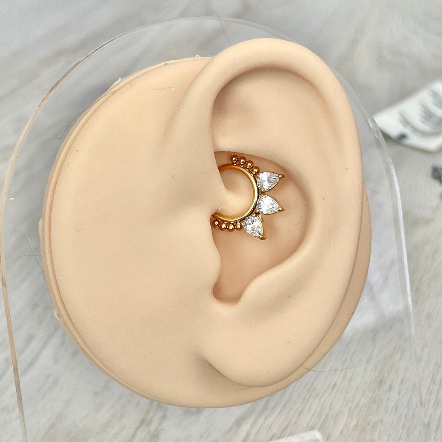 Unique Gold Daith Earring (16G | 8mm | Surgical Steel | Gold, Rose Gold, Black or Silver)
