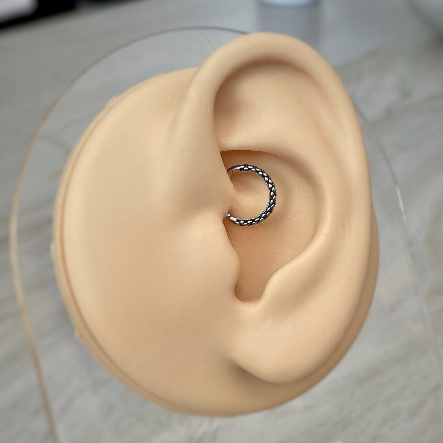 Silver Snake Daith Earring (16G or 18G | 8mm, 10mm or 12mm | Surgical Steel | Silver or Gold)