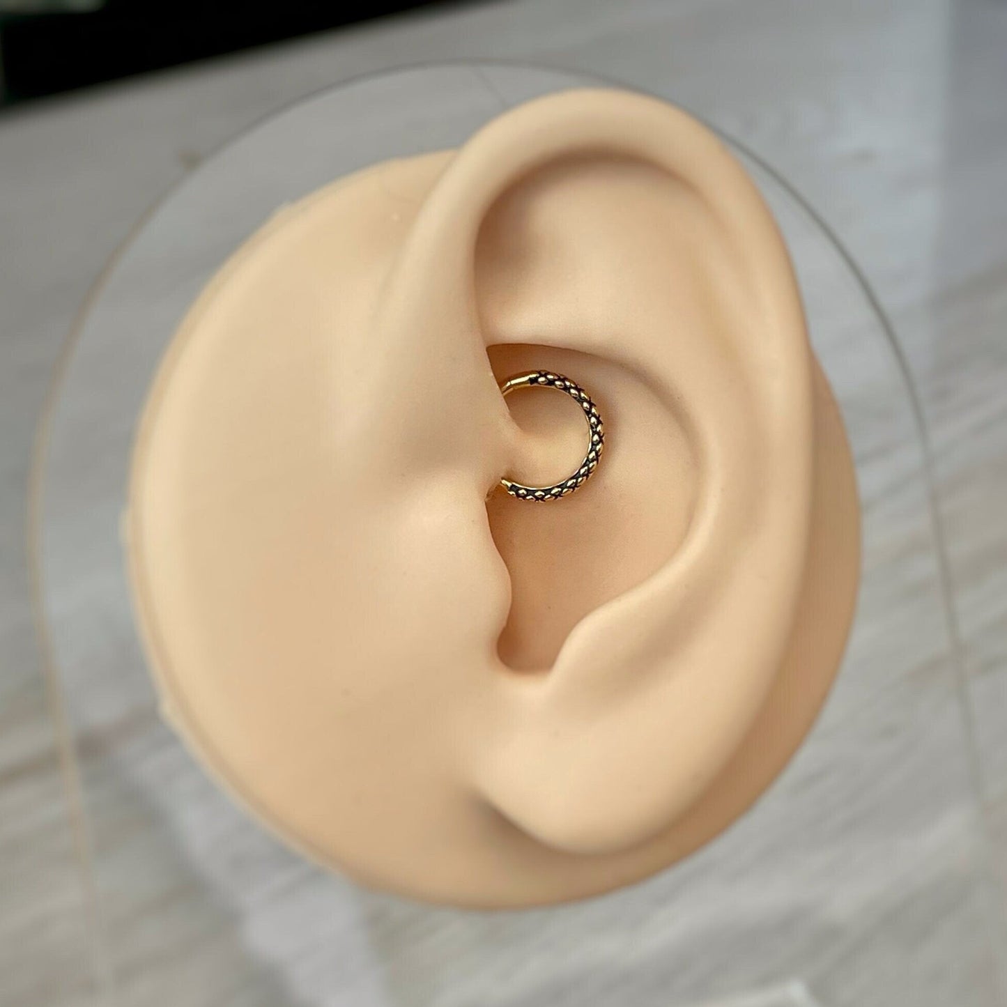 Gold Snake Daith Earring (16G or 18G | 8mm, 10mm, or 12mm | Surgical Steel | Gold or Silver)