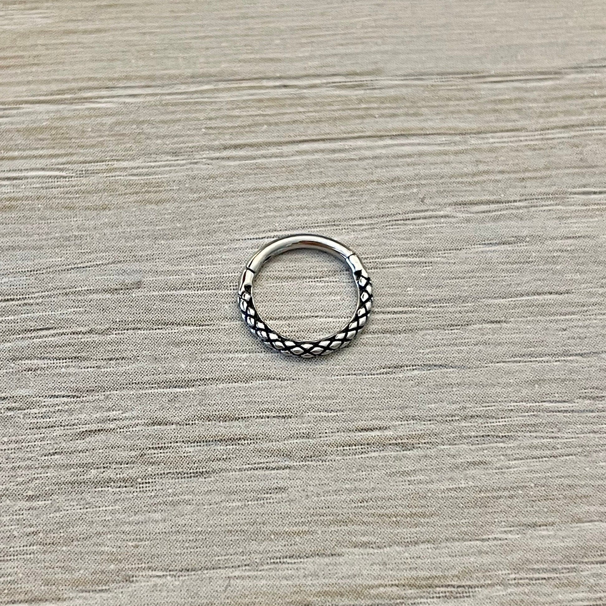 Snake Skin Septum Piercing (16G or 18G | 8mm, 10mm or 12mm | Surgical Steel | Silver or Gold Options)