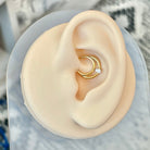 Double Hoop CZ Daith Earring (16G | 8mm or 10mm | Titanium | Silver or Gold)