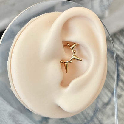 Gold Spike Daith Earring (16G or 18G | 8mm or 10mm | Surgical Steel | Gold, Silver or Black)