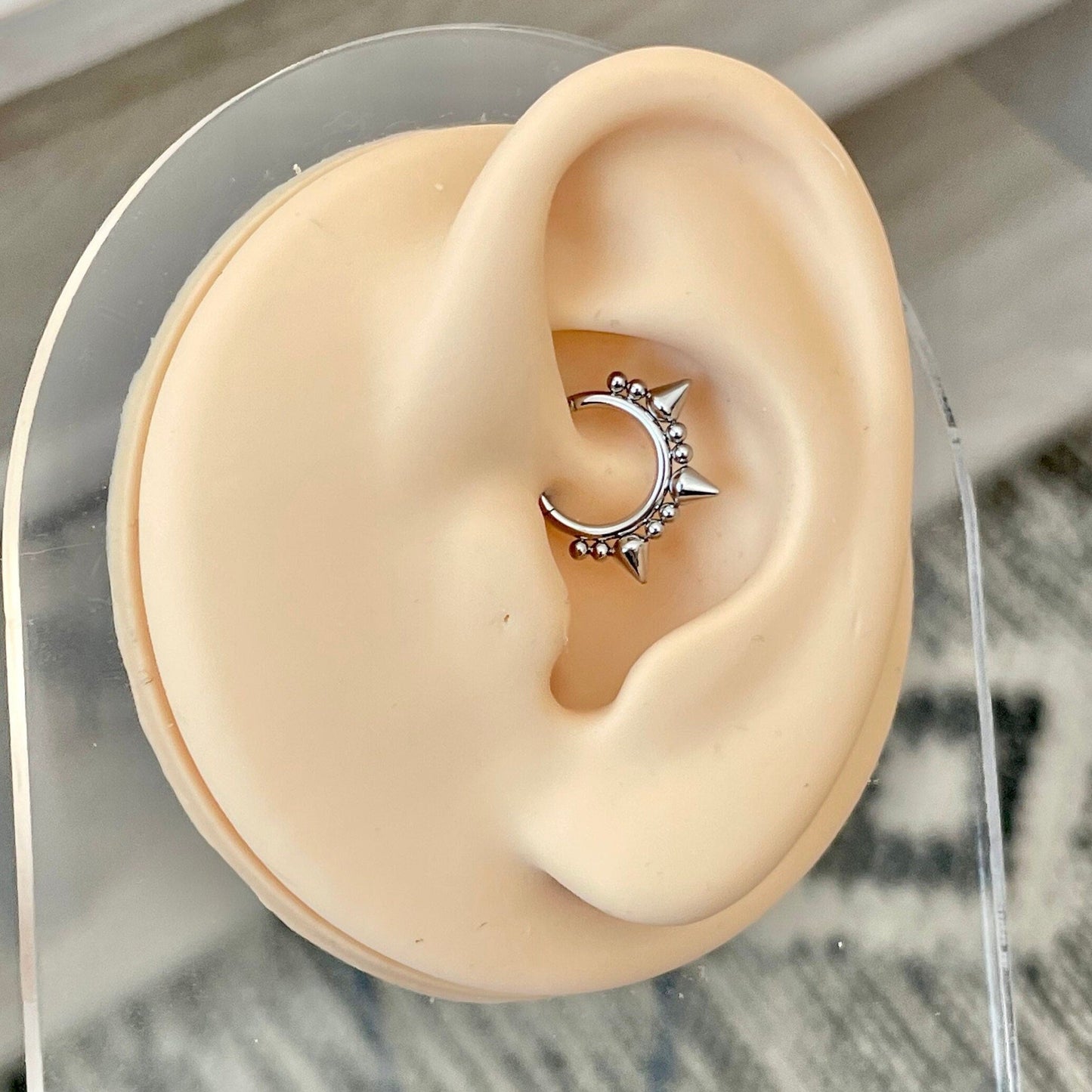 Silver Spike Daith Earring (16G | 8mm or 10mm | Surgical Steel | Silver, Gold, or Black)