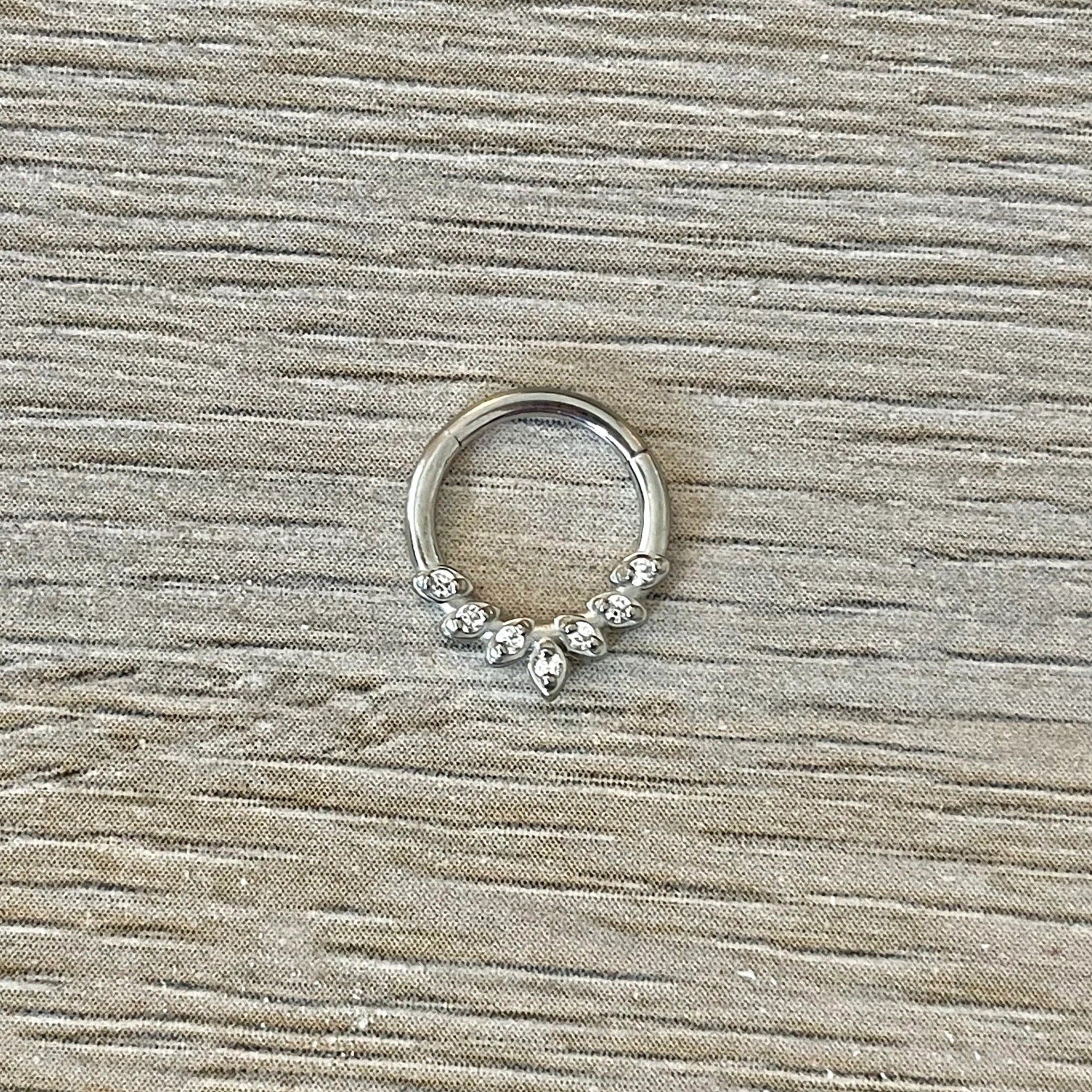 Dainty Silver Septum Piercing (16G, 8mm, Surgical Steel)