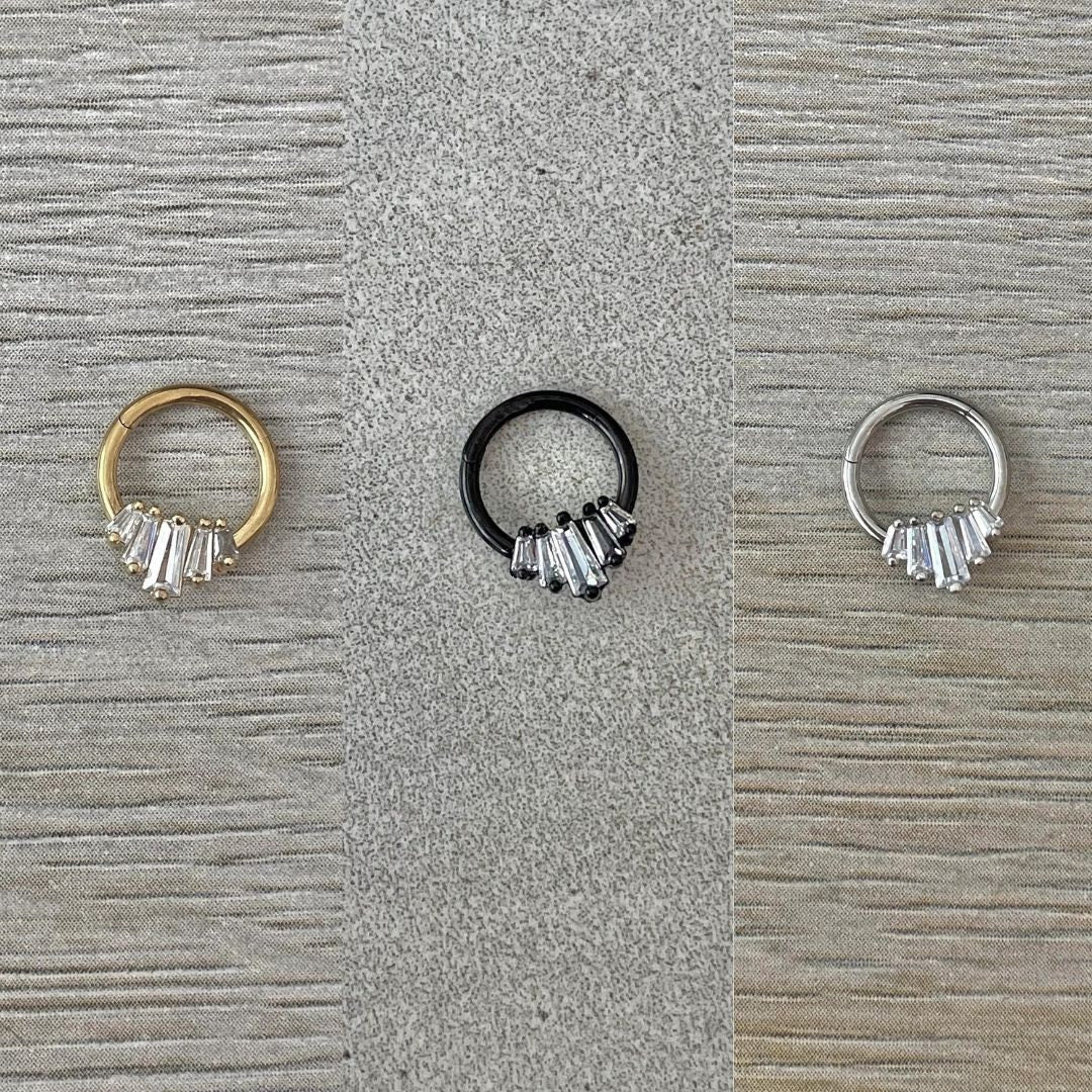 Gold Septum Ring (16G | 8mm or 10mm | Surgical Steel | Gold, Black or Silver)