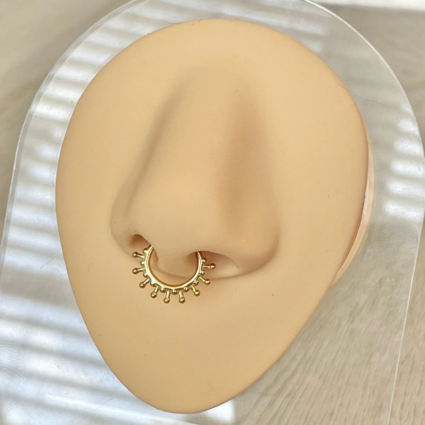 Gold Sunburst Septum Ring (16G | 8mm or 10mm | Surgical Steel | Gold, Silver, or Black)