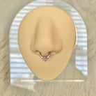 Rose Gold & Pink Septum Ring (16G | 8mm or 10mm | Surgical Steel | Silver w/Clear CZs, Gold w/Black CZs, and Rose Gold w/Pink CZs)