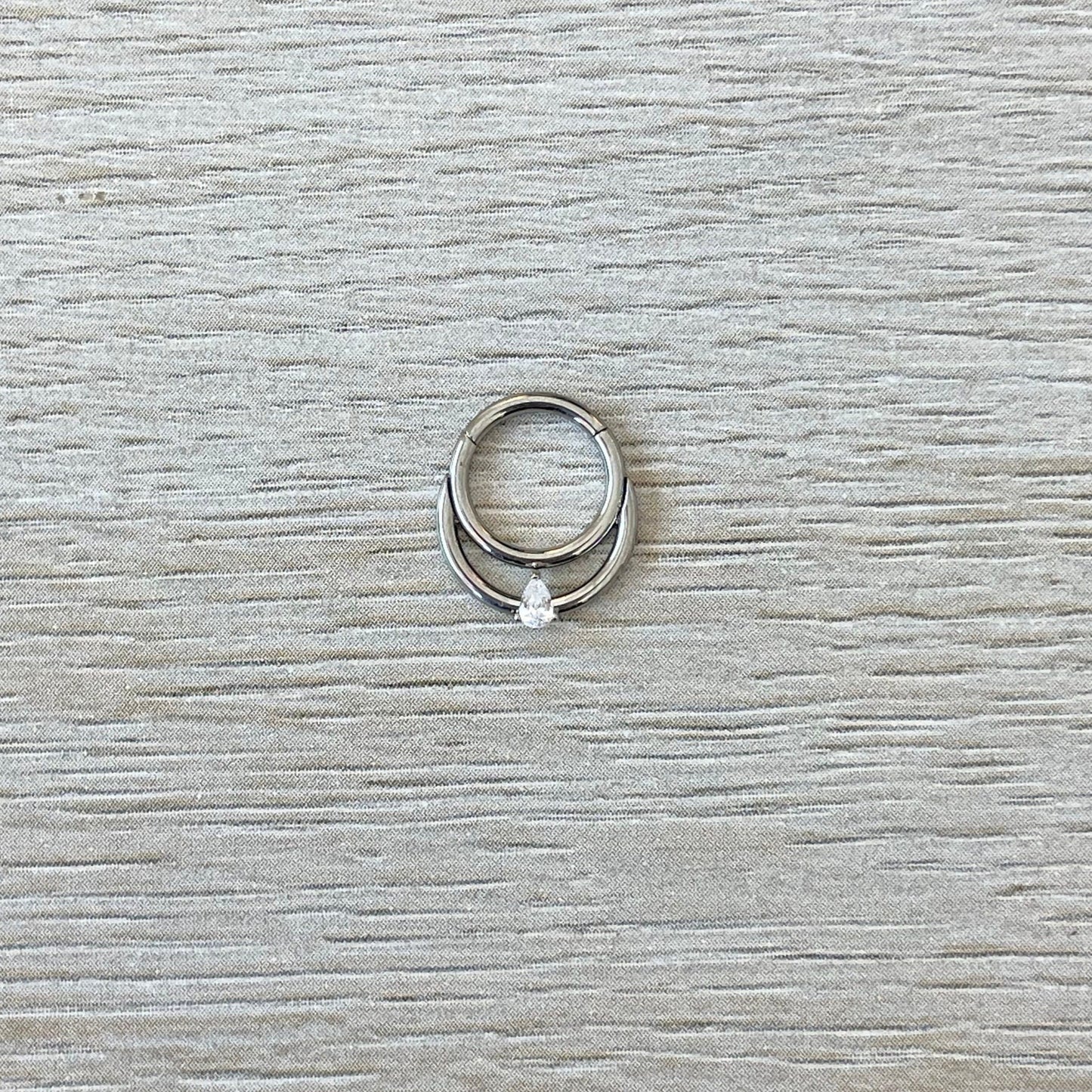 Double Hoop Daith Earring (16G | 8mm or 10mm | Titanium | Silver or Gold)