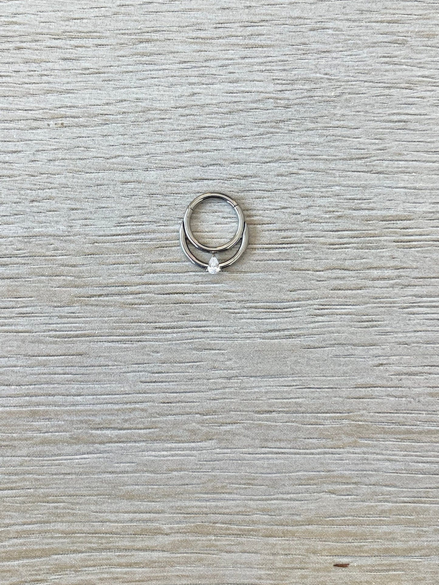Silver Double Hoop Titanium Septum Ring (16G, 8mm or 10mm)