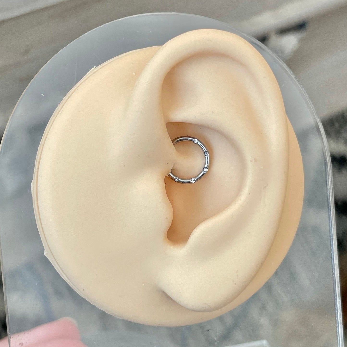 Silver Daith Earring (16G | 8mm or 10mm | Surgical Steel | Silver, Black, Rose Gold, Gold, or Rainbow)