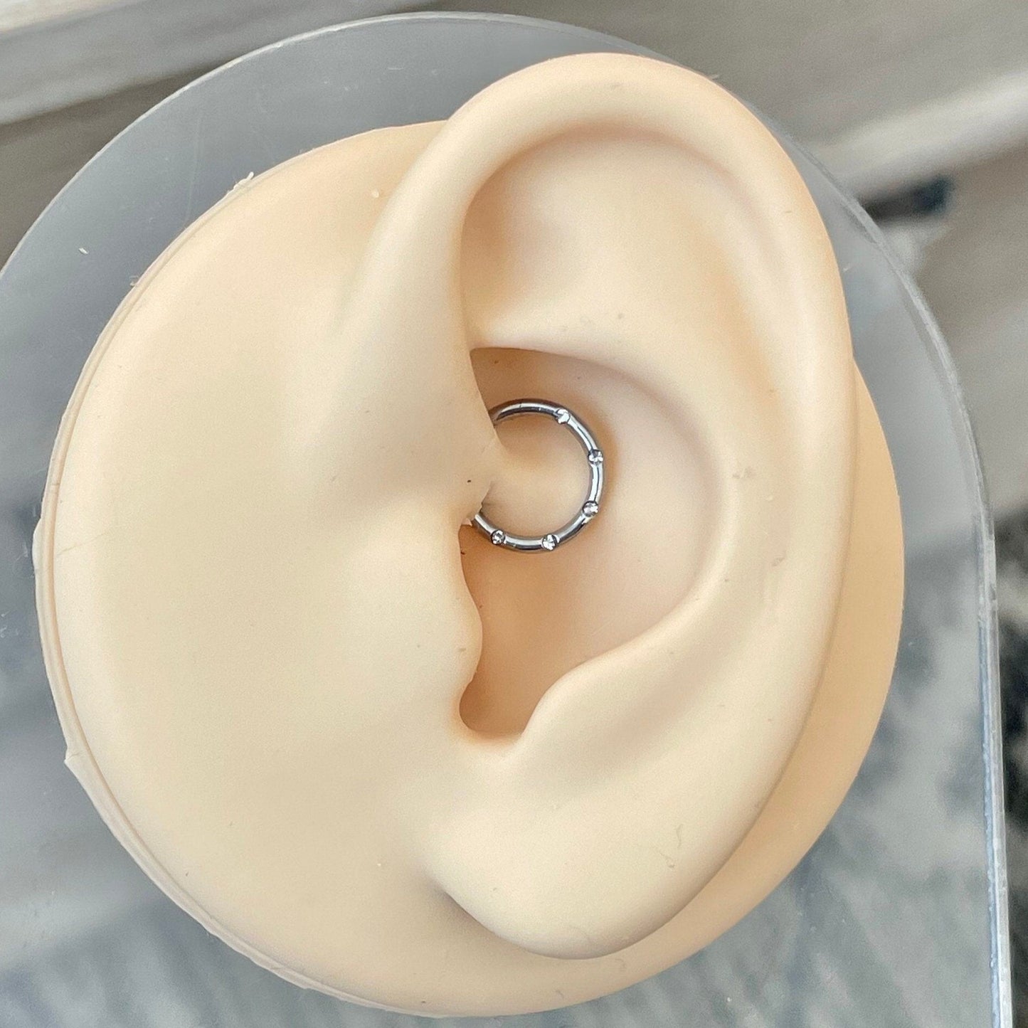 Silver Daith Earring (16G | 8mm or 10mm | Surgical Steel | Silver, Black, Rose Gold, Gold, or Rainbow)