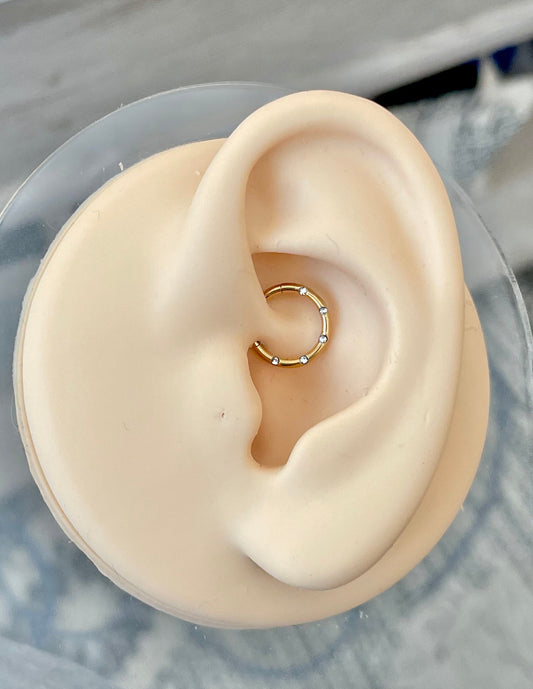 Gold Daith Earring (16G | 8mm or 10mm | Surgical Steel | Gold, Rose Gold, Silver, Black, or Rainbow)