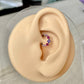 Cute Titanium Daith Earring (16G | 8mm or 10mm | Titanium | Silver w/Clear or Multi-Colored CZ)