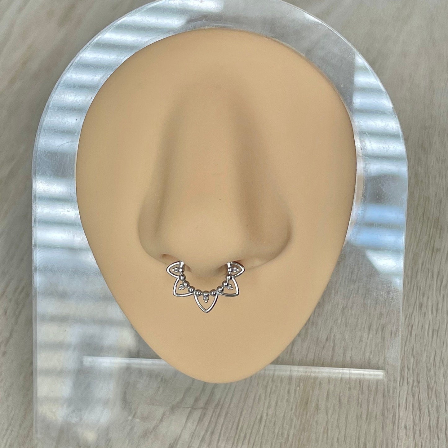Solid White Gold Septum Jewelry Piercing (16G, 8mm, 14k Solid White or Yellow Gold)