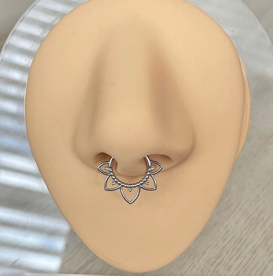 Silver Minimalist Septum Piercing (16G | 8mm | Surgical Steel | Silver, Gold, Rose Gold, or Black)