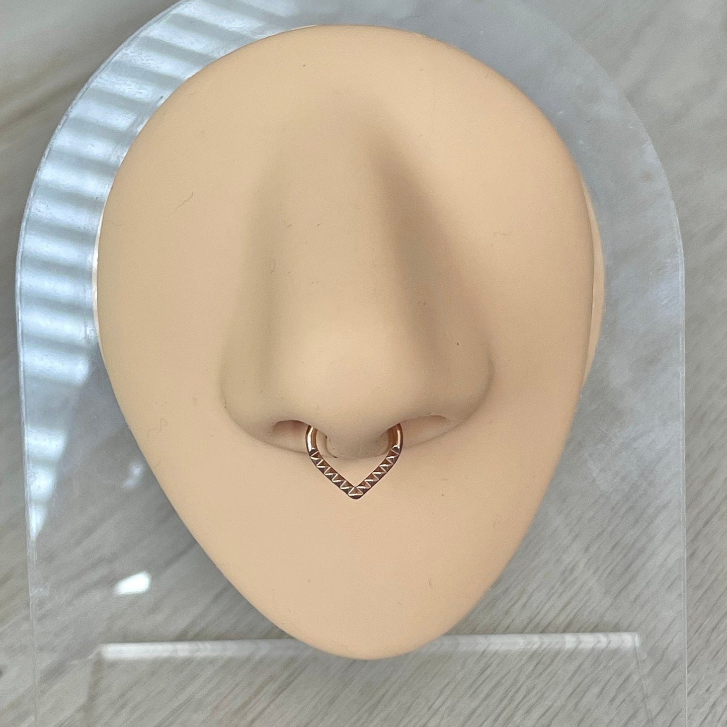 Titanium Rose Gold V Septum Piercing (16G | 8mm | Titanium | Rose Gold, Gold or Silver)