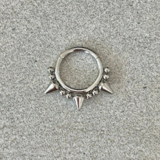 Spiked Septum Piercing (16G | 8mm or 10mm | Surgical Steel | Black, Silver or Gold)