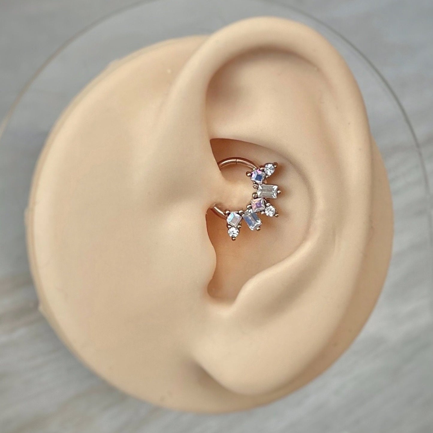Unique Rose Gold Daith Earring (16G | 8mm | Surgical Steel | Rose Gold, Silver, or Gold)