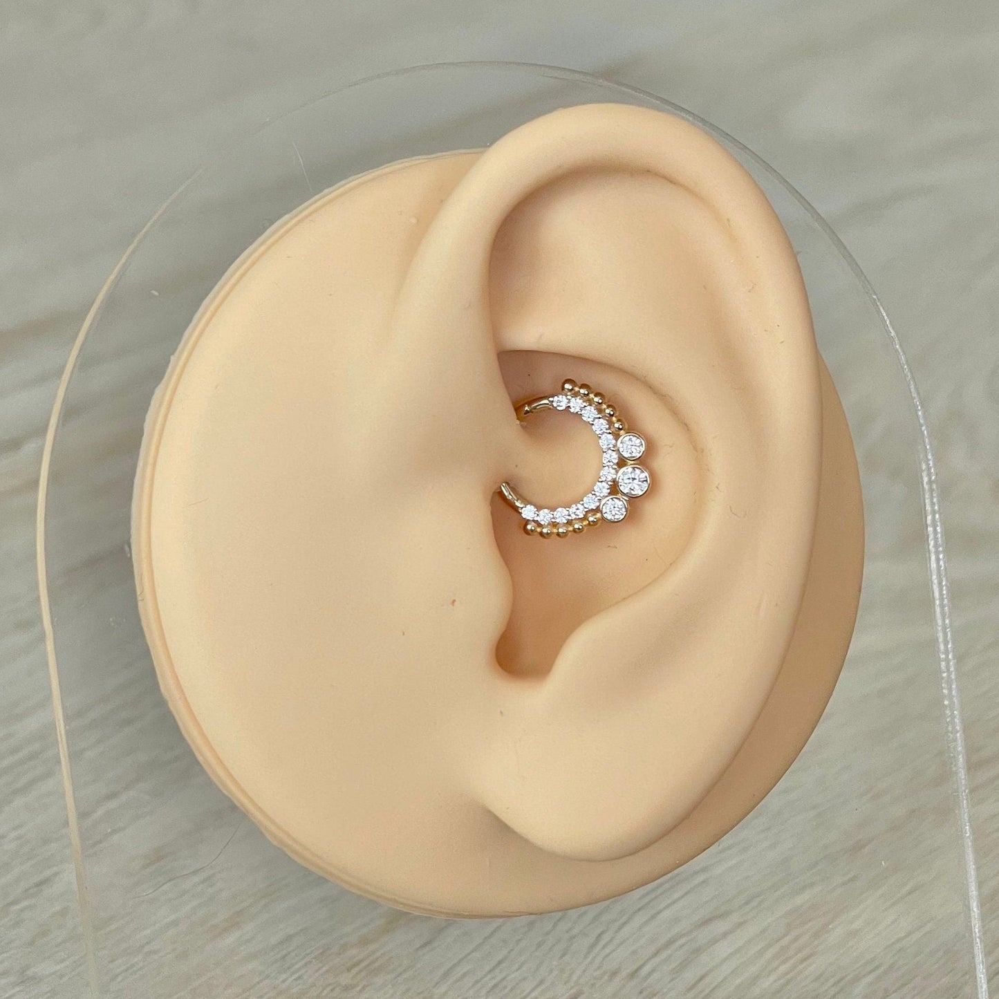 Solid Gold Daith Earring (16G | 8mm | 14k Solid Gold | White or Yellow Gold)