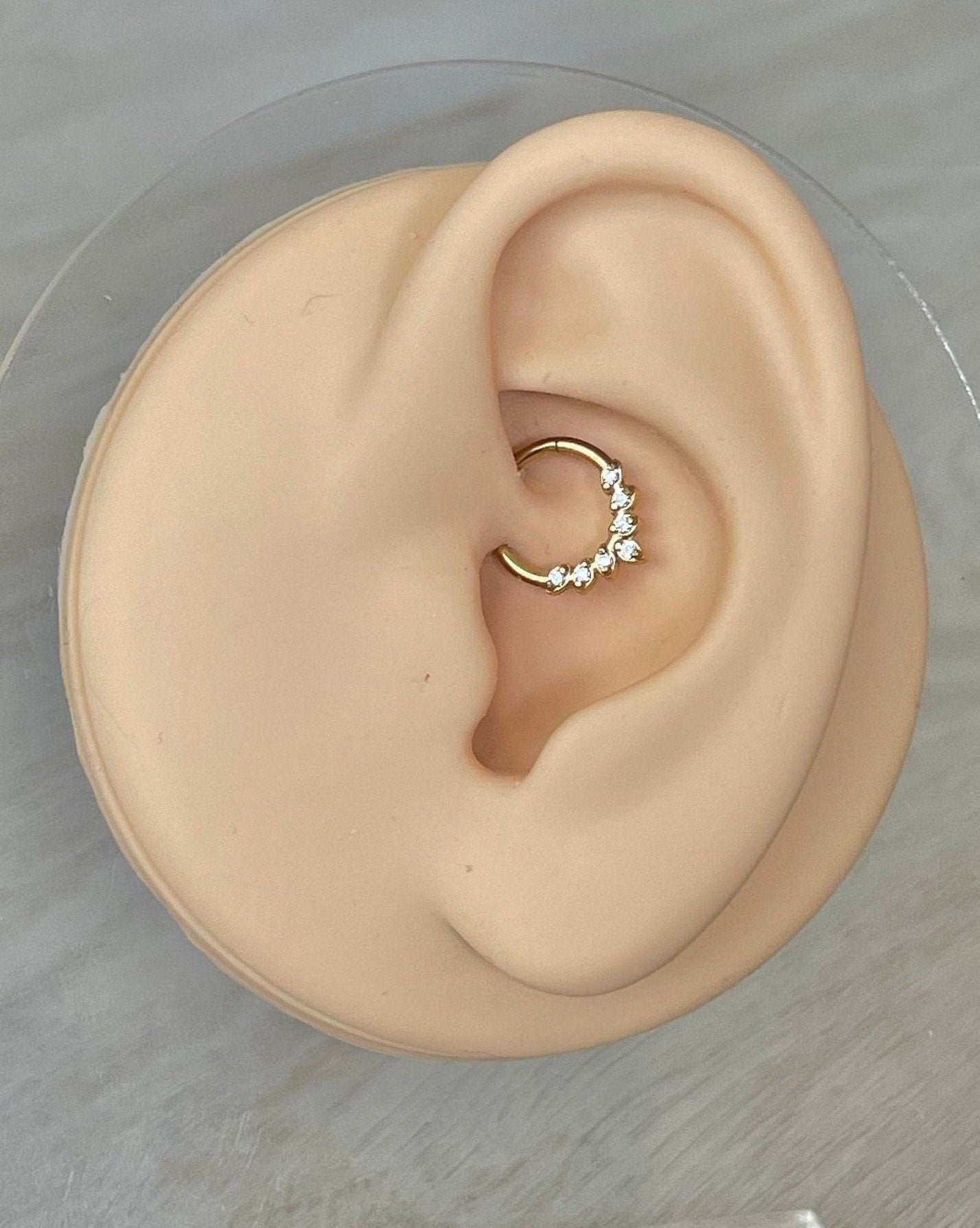 Cute Gold Daith Earring (16G, 8mm or 10mm, Surgical Steel)