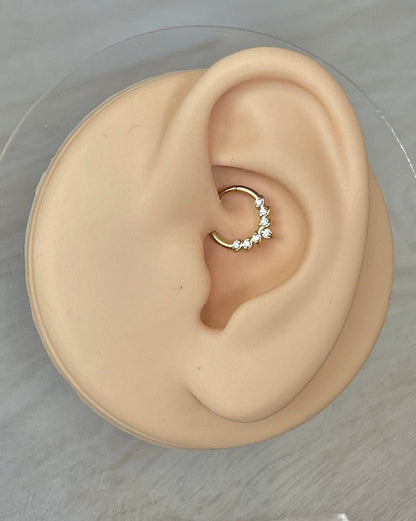 Cute Gold Daith Earring (16G, 8mm or 10mm, Surgical Steel)