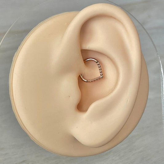Titanium Rose Gold V Daith Earring (16G | 8mm | Titanium | Rose Gold, Gold or Silver)
