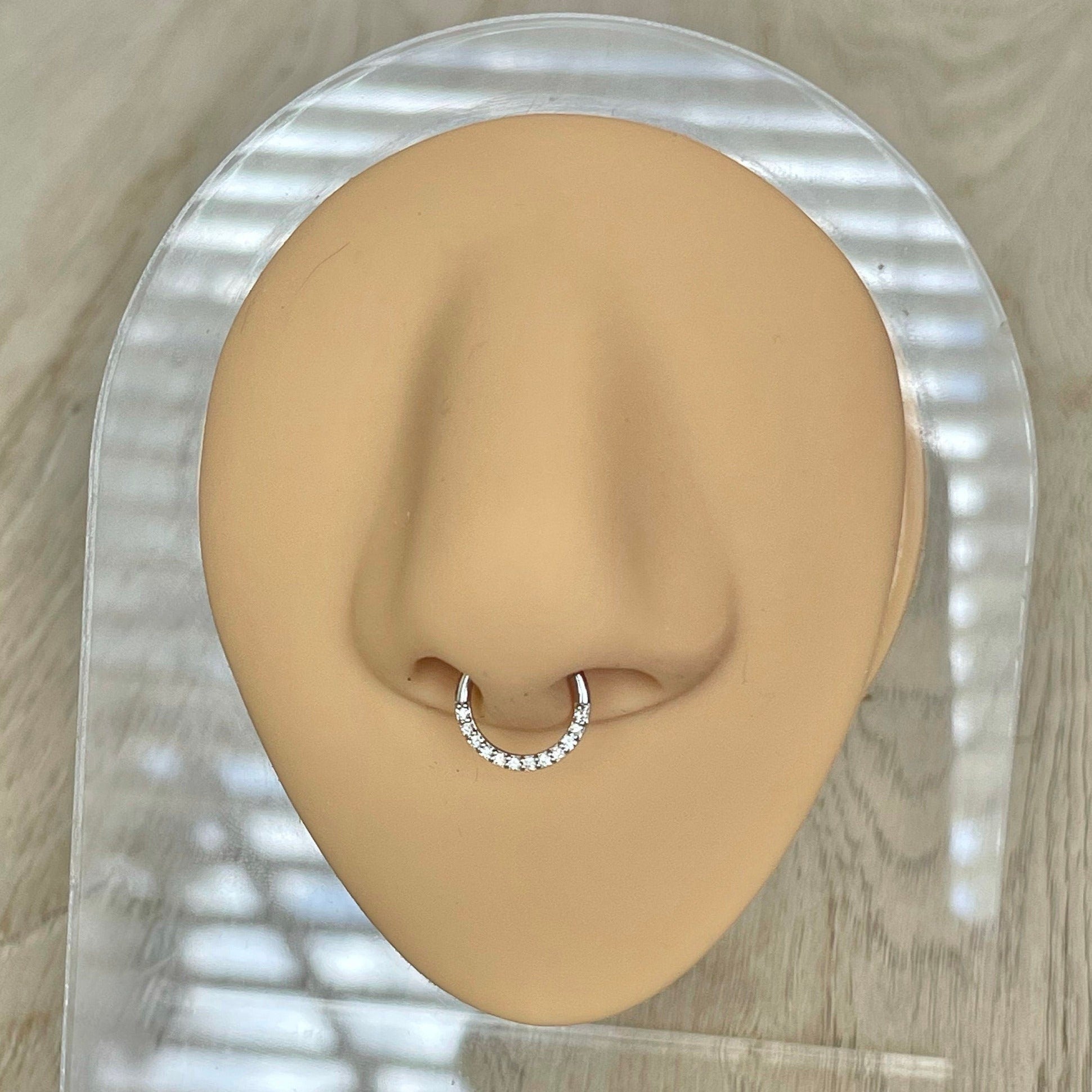 Solid Gold Septum Ring (16G | 6mm, 7mm, 8mm, 9mm, 10mm | Solid 14k Gold | White or Yellow Gold)