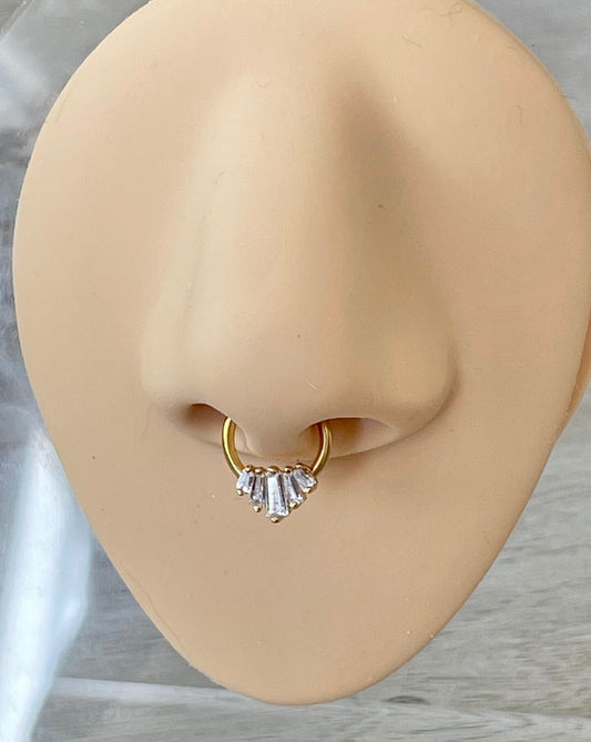 Gold Septum Ring (16G | 8mm or 10mm | Surgical Steel | Gold, Black or Silver)