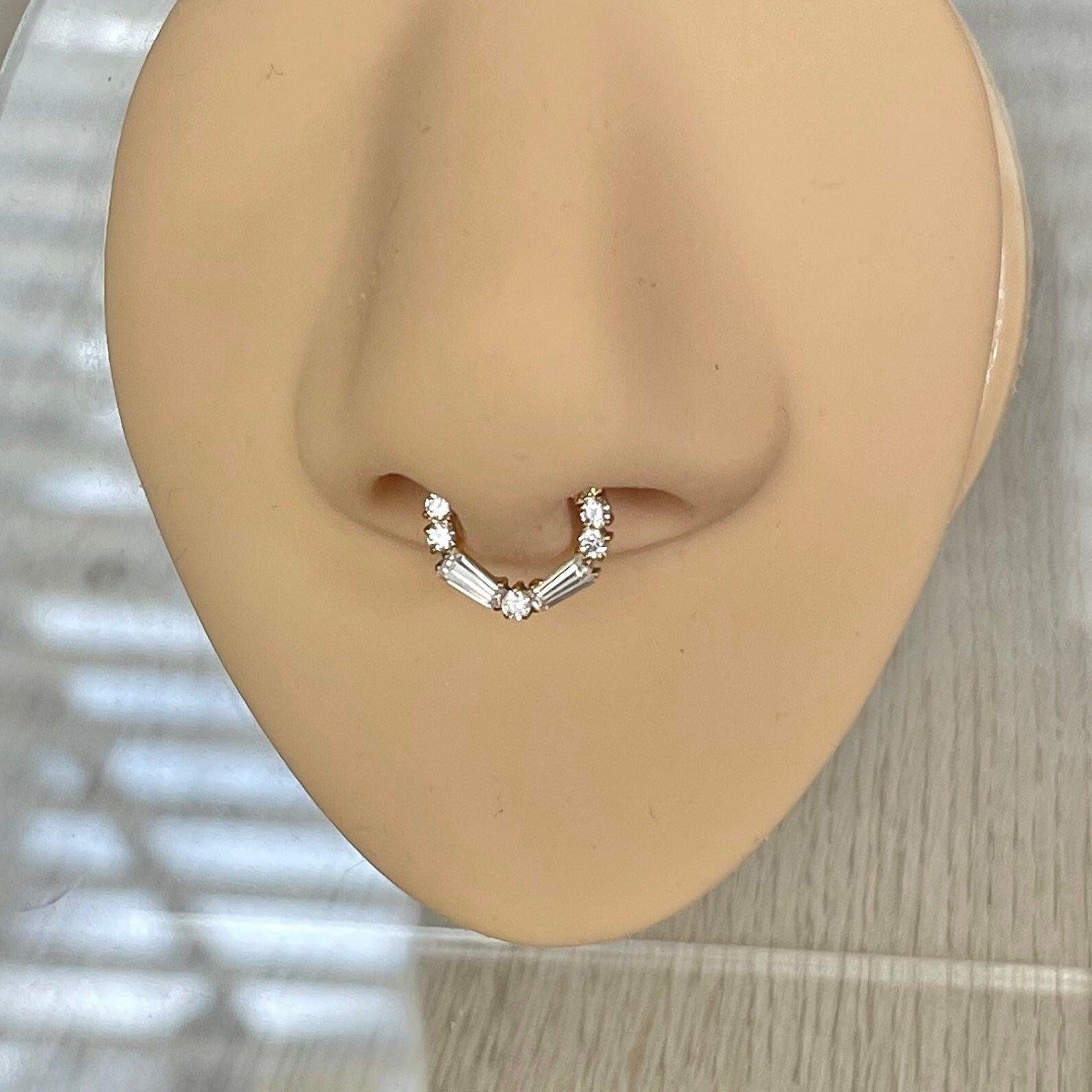 Titanium Gold Septum Piercing (16G | 8mm or 10mm | Titanium | Gold or Silver)