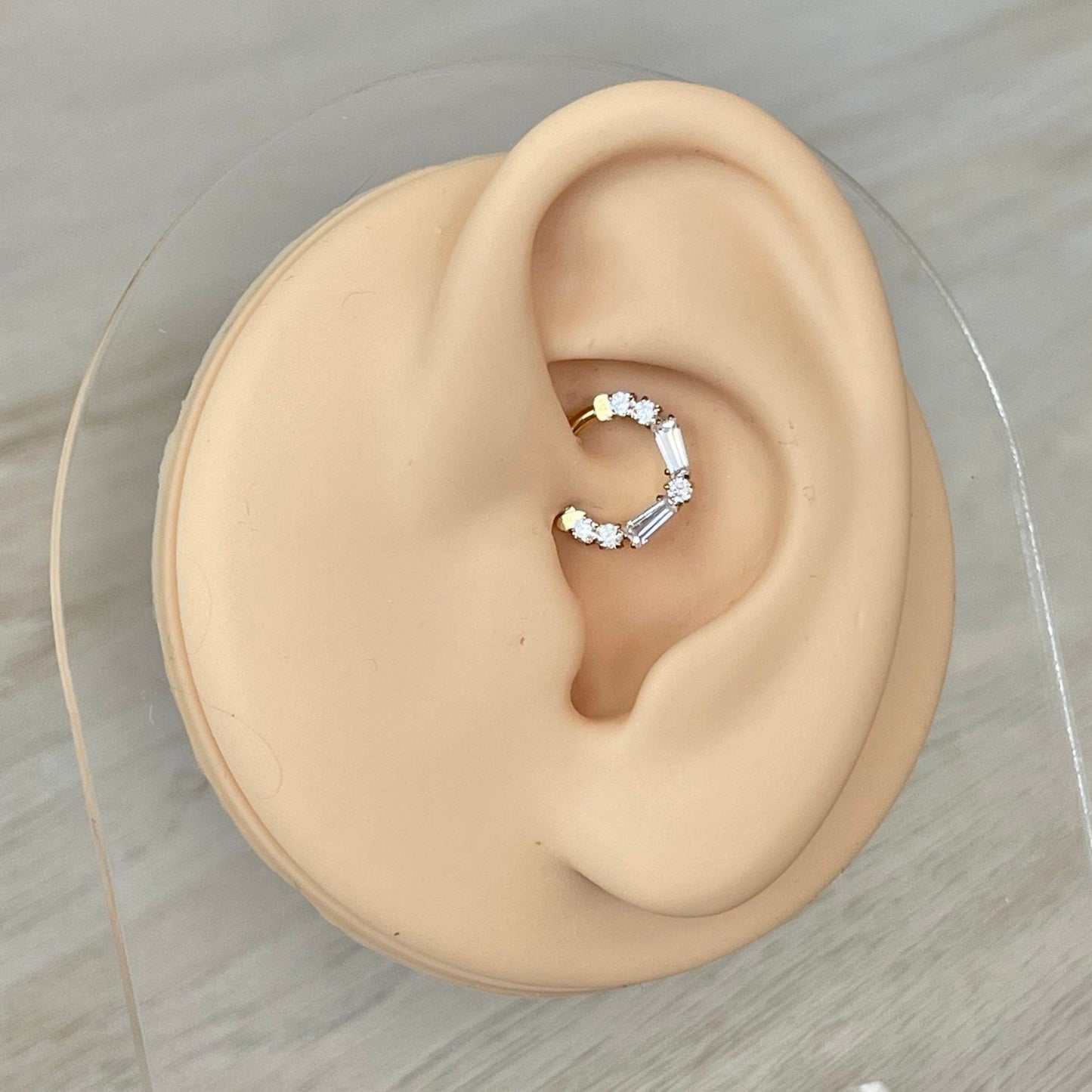 Titanium Gold Daith Earring (16G | 8mm or 10mm | Titanium | Gold or Silver)