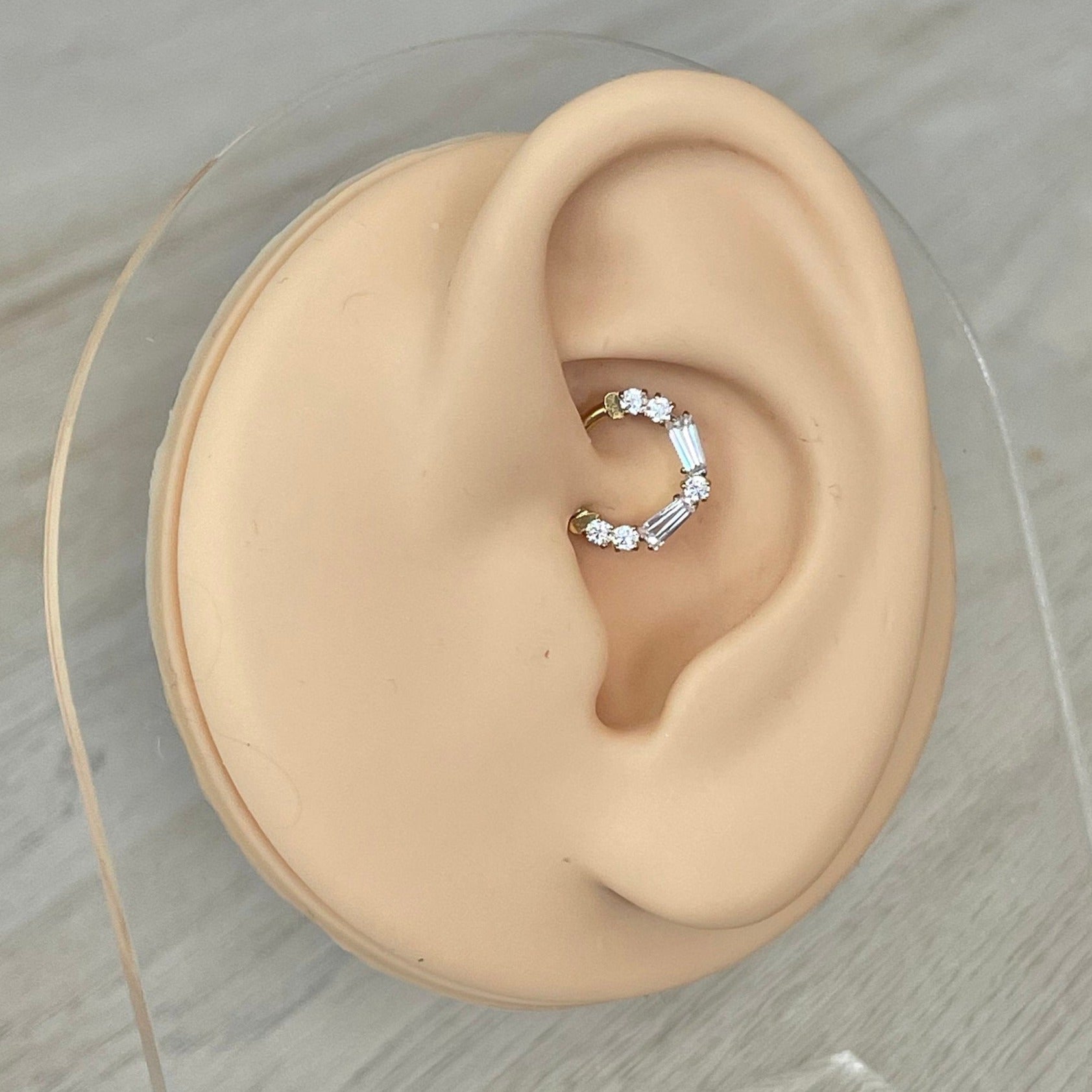 Titanium Gold Daith Earring (16G | 8mm or 10mm | Titanium | Gold or Silver)