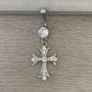 Silver Cross Belly Button Ring (14G | 10mm | Surgical Steel)