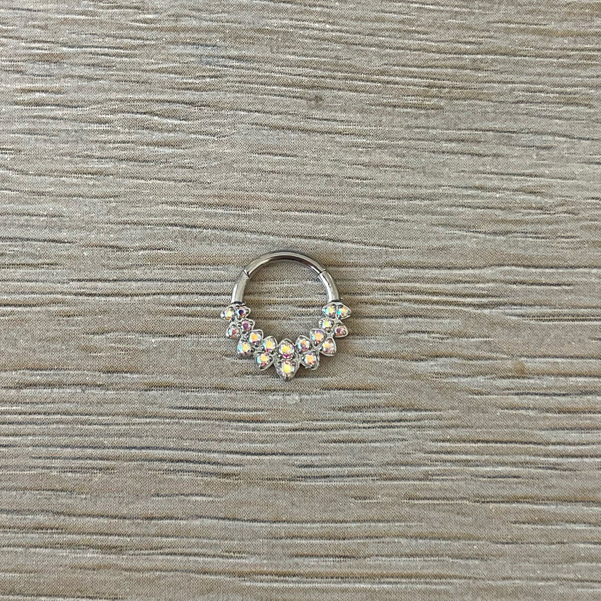 Silver Color-Shifting Aurora Septum Piercing (16G | 8mm or 10mm | Surgical Steel | Multiple Color Options)