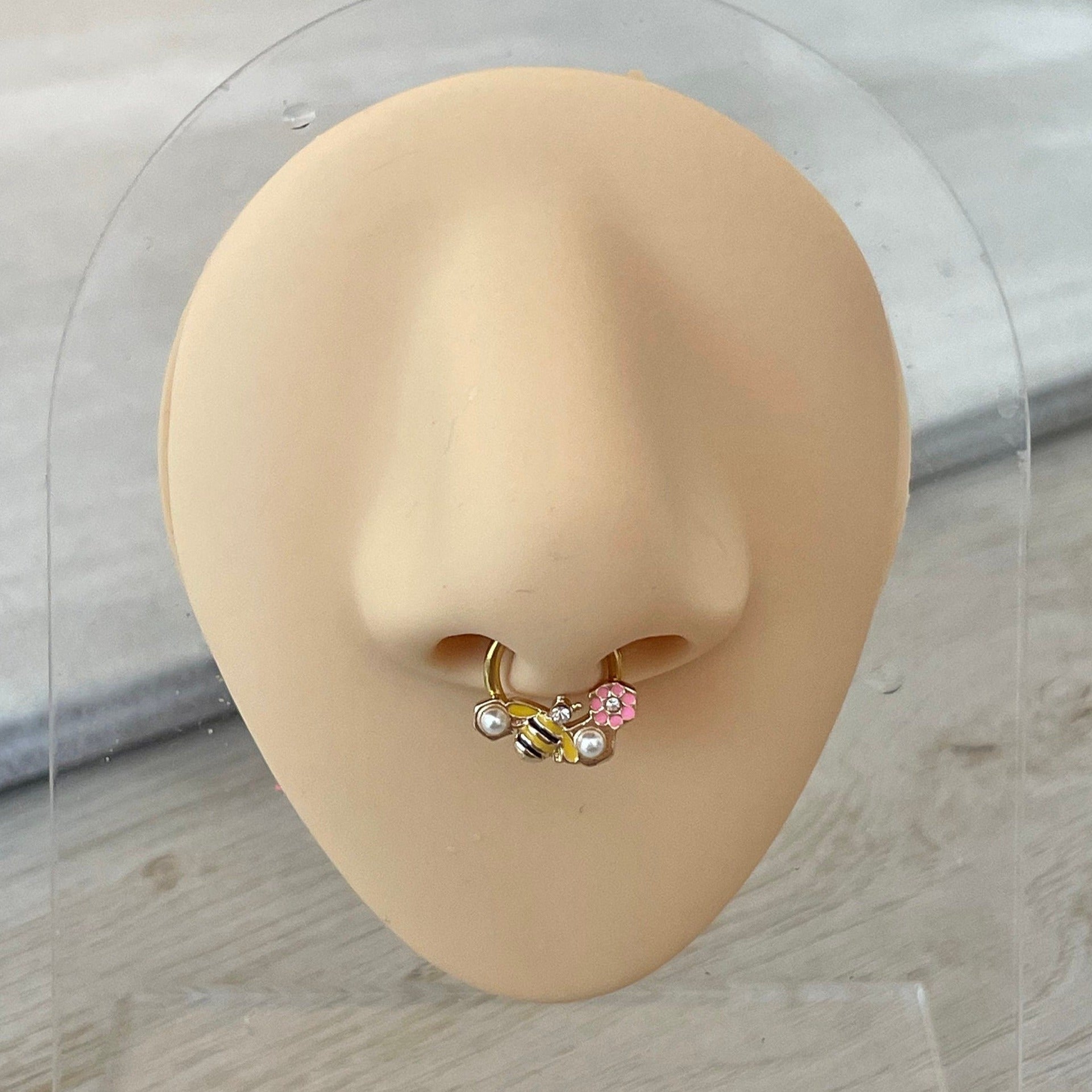 Gold Bee Septum Piercing (16G, 8mm or 10mm, Surgical Steel)