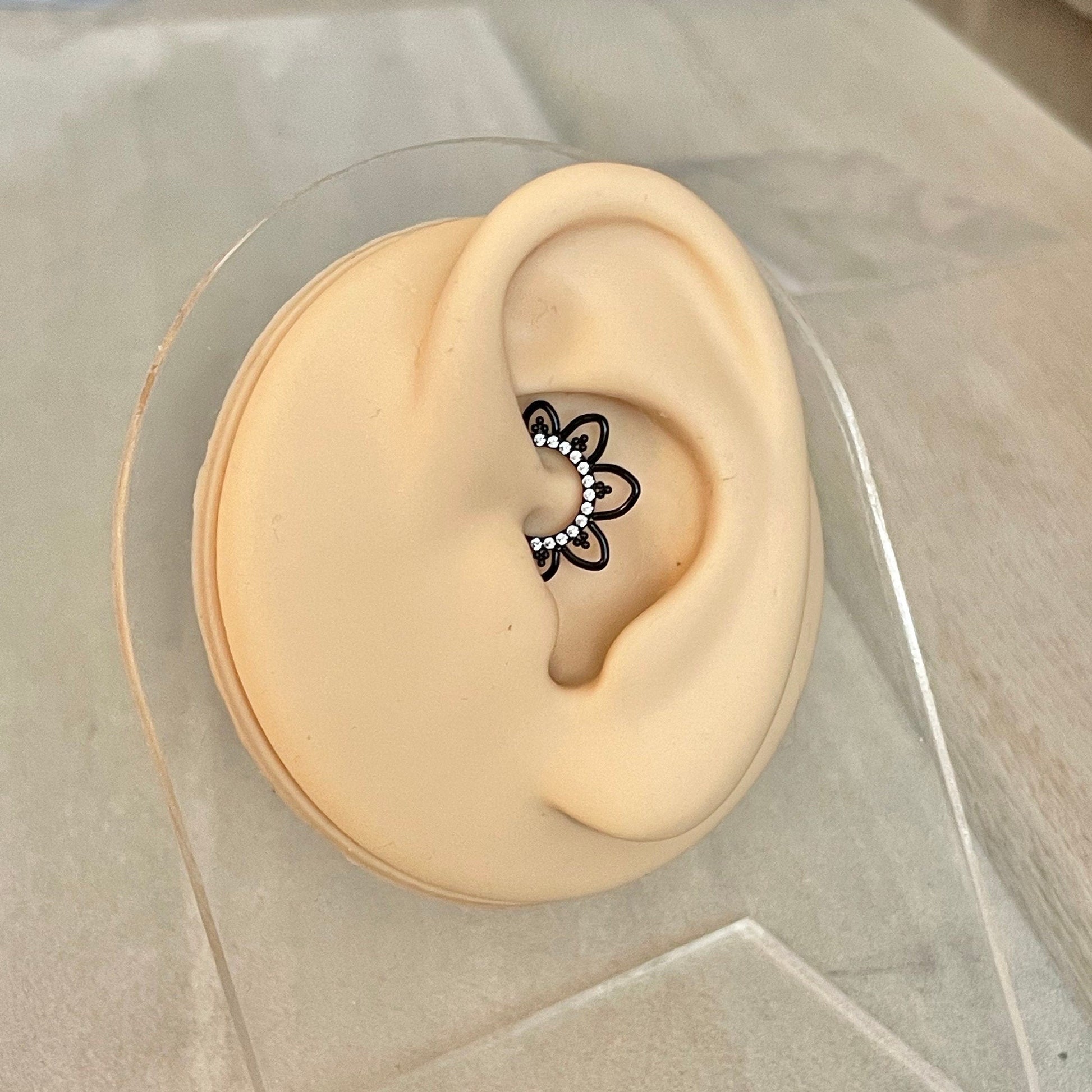 Cute CZ Daith Earring (16G | 8mm or 10mm | Titanium | Silver, Gold, Rose Gold, Black)