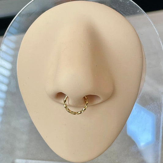 Gold Septum Piercing (16G | 6mm, 8mm, or 10mm | Surgical Steel | Gold, Silver or Black)