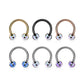 Gold Opal Daith Horseshoe Earring (16G | 8mm | Surgical Steel | Multiple Color Options)
