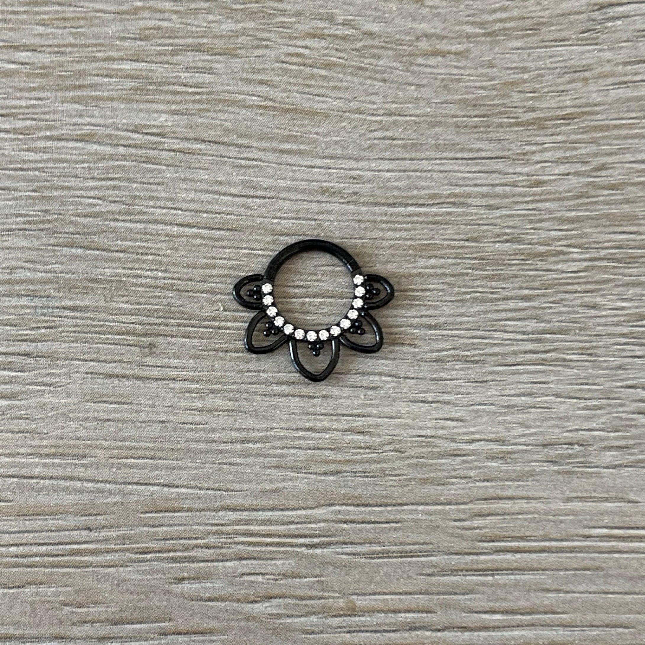 Cute CZ Daith Earring (16G | 8mm or 10mm | Titanium | Silver, Gold, Rose Gold, Black)