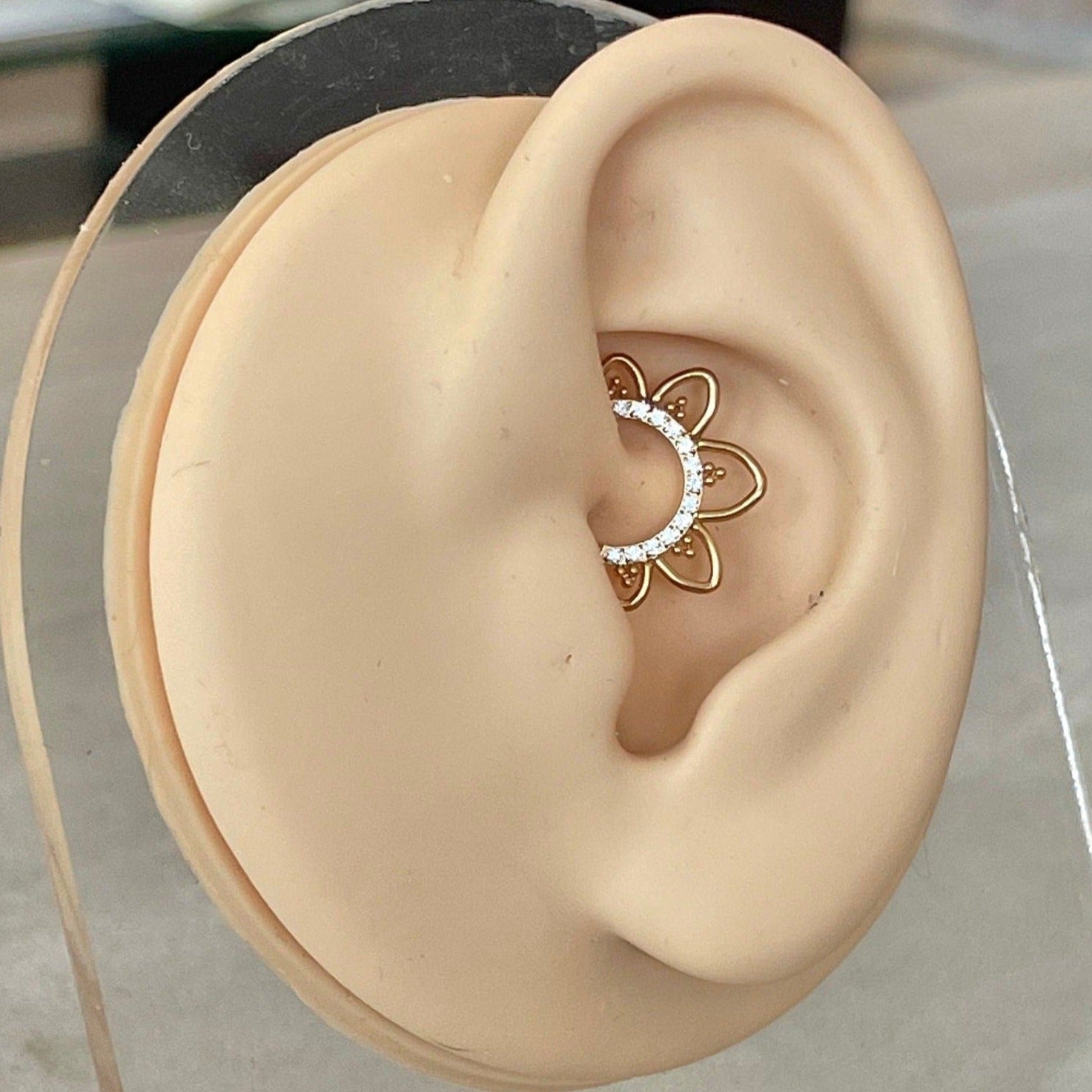 Gold Titanium Daith Earring (16G | 8mm or 10mm | Titanium | Silver, Gold, Rose Gold, or Black)