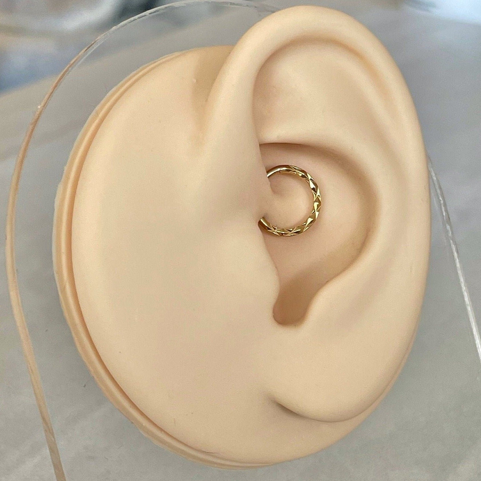 Gold Daith Earring (16G | 6mm, 8mm or 10mm | Surgical Steel | Black, Gold, or Silver | 