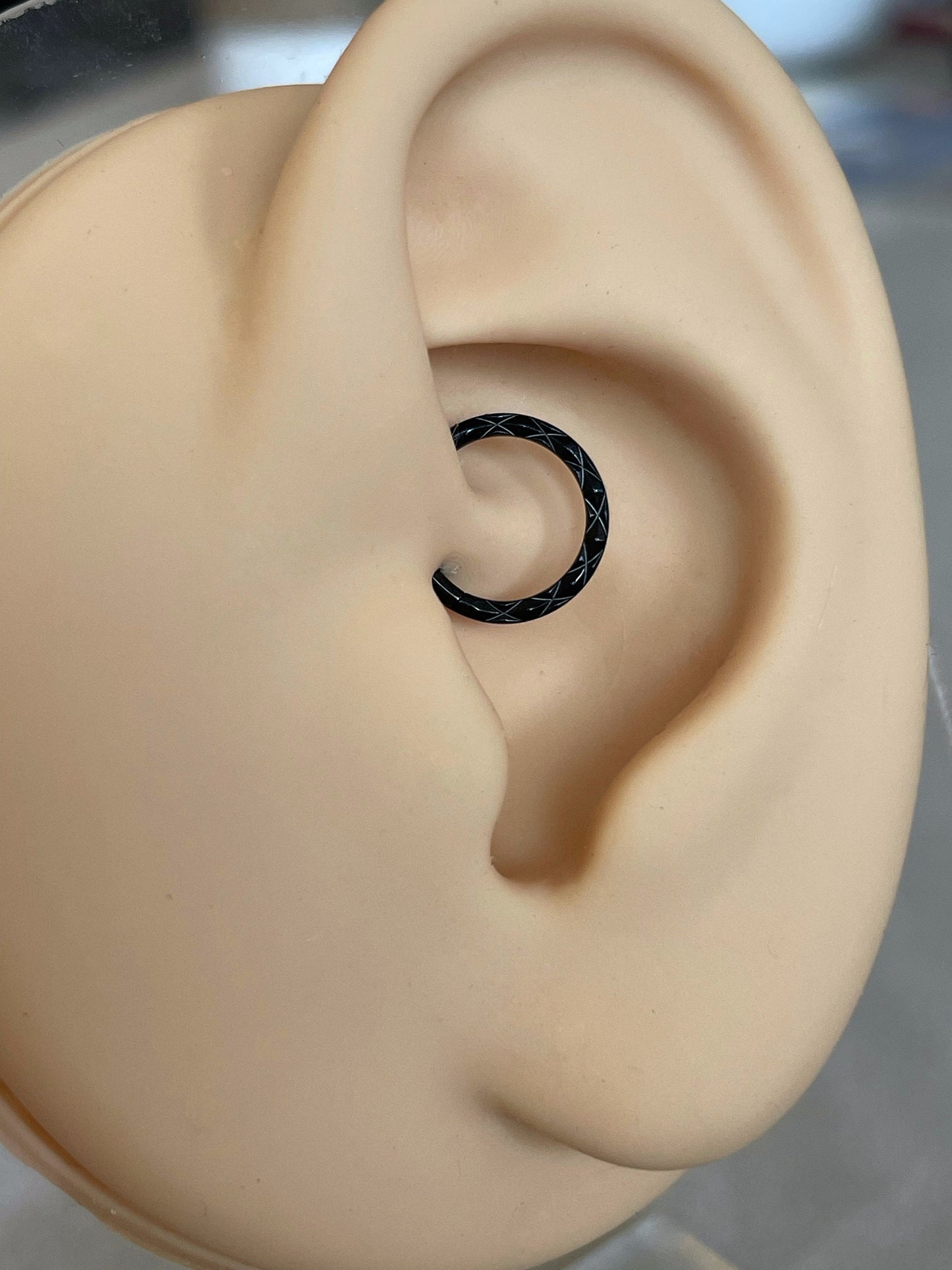 Black Daith Earring (16G | 6mm, 8mm or 10mm | Surgical Steel | Black, Gold, or Silver | 