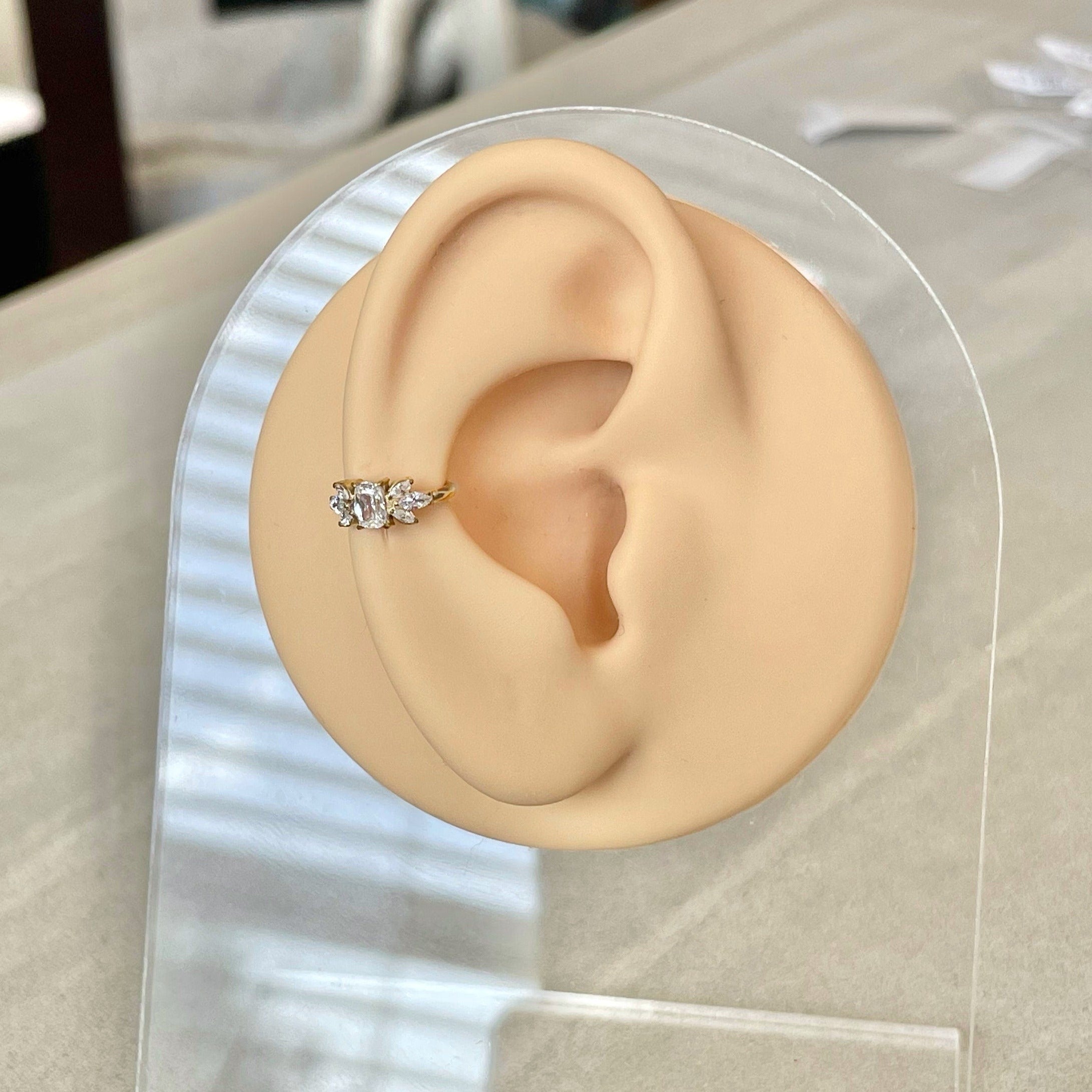 Gold Conch or Helix Earring (16G | 8mm or 10mm | Titanium | Silver or Gold)