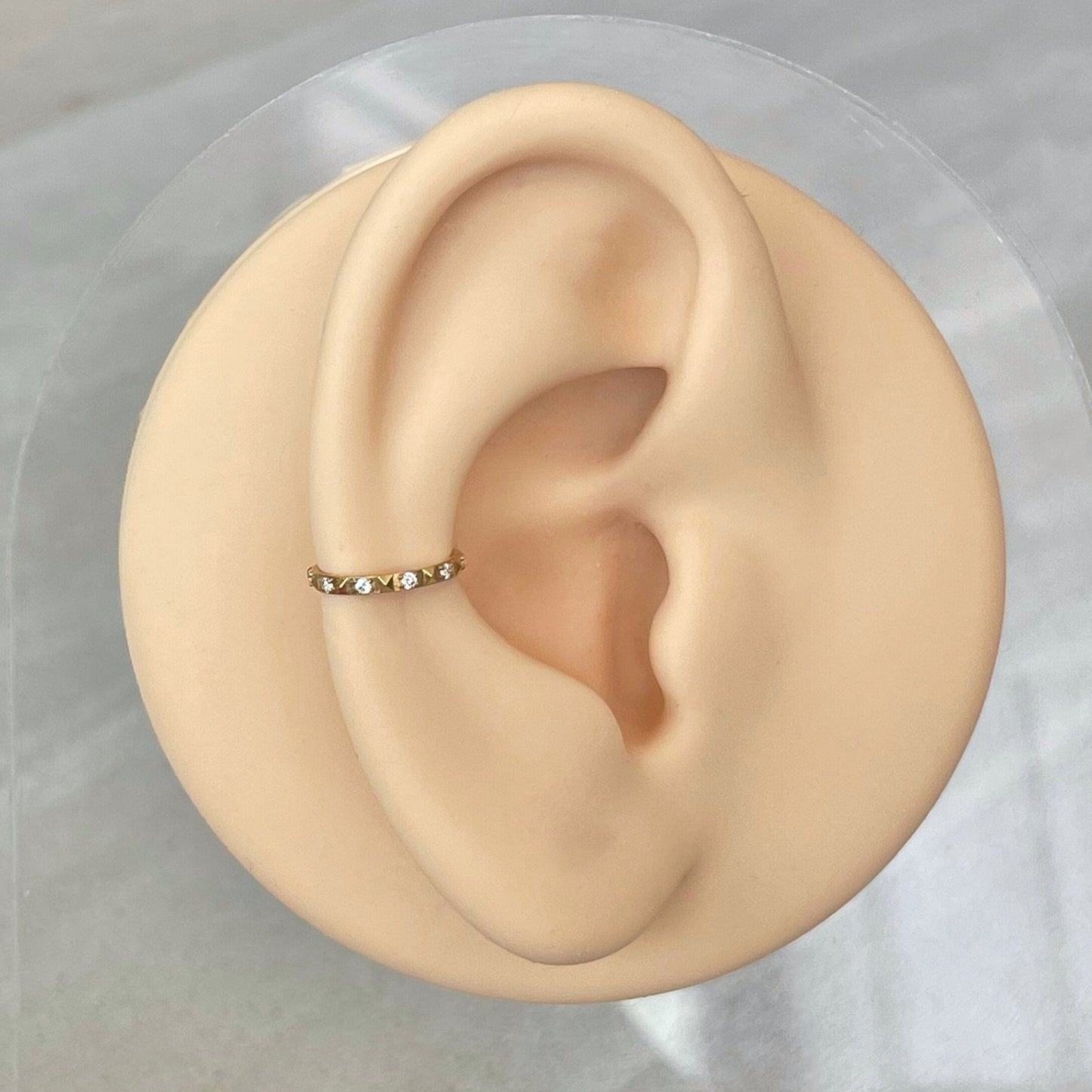 Gold Titanium Daith Earring (16G | 8mm or 10mm | Surgical Steel or Titanium Options | Gold, Silver, Black, or Rose Gold)
