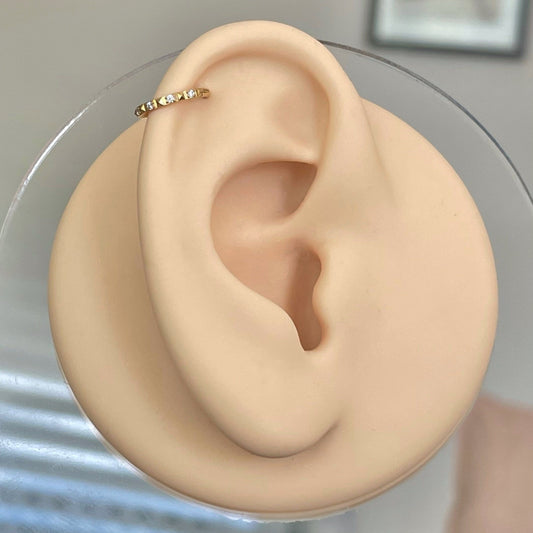 Gold Titanium Daith Earring (16G | 8mm or 10mm | Surgical Steel or Titanium Options | Gold, Silver, Black, or Rose Gold)