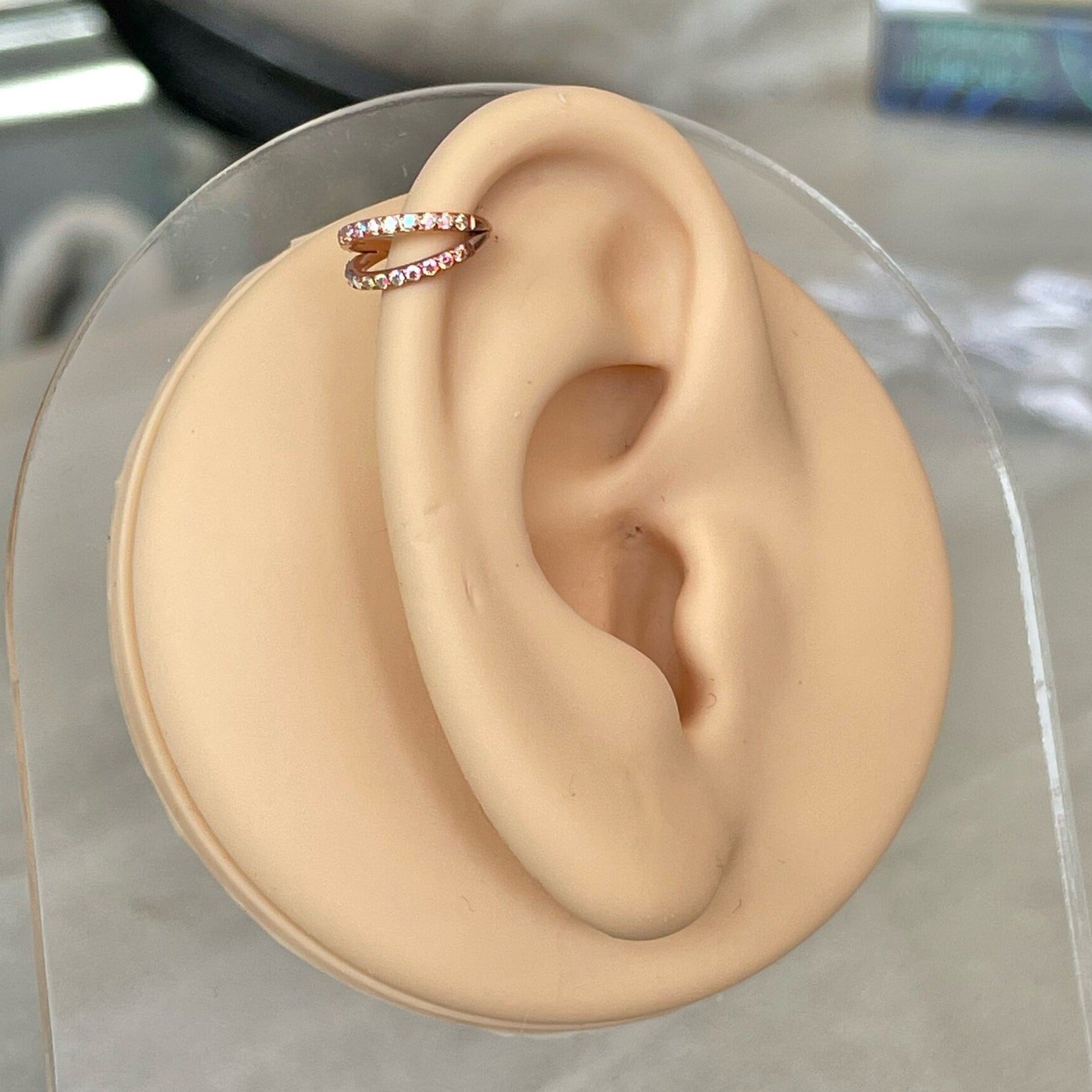 Titanium Rose Gold Aurora Helix Piercing (16G | 8mm or 10mm | Titanium | Rose Gold, Gold, or Silver)