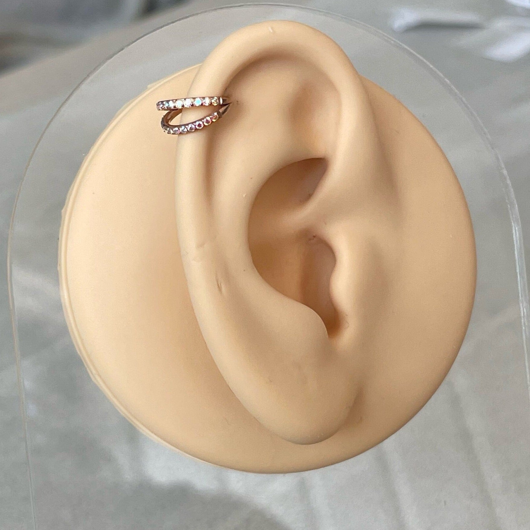 Titanium Rose Gold Aurora Helix Piercing (16G | 8mm or 10mm | Titanium | Rose Gold, Gold, or Silver)