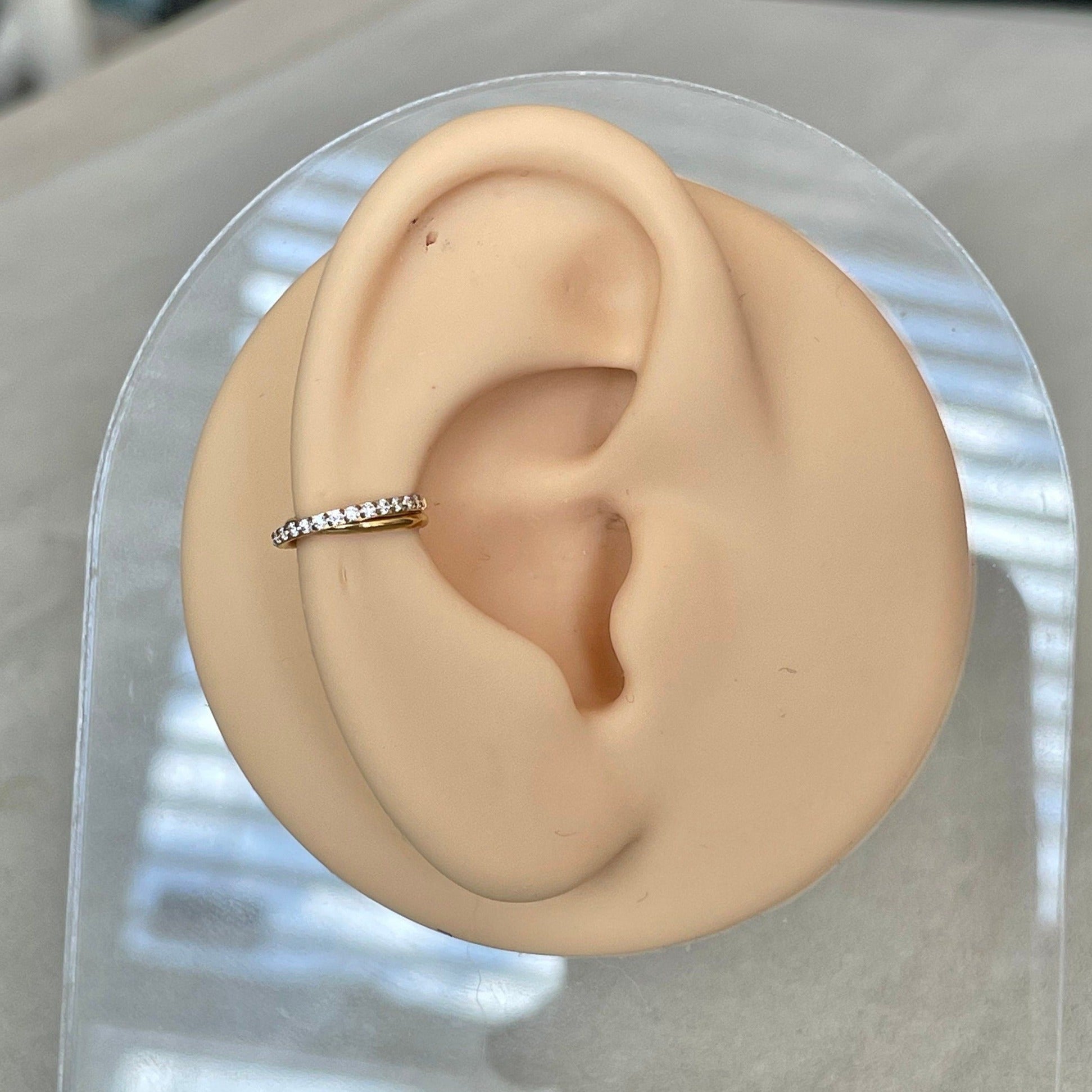Conch or Helix Piercing (16G | 8mm or 10mm | Surgical Steel | Gold, Rainbow or Silver)