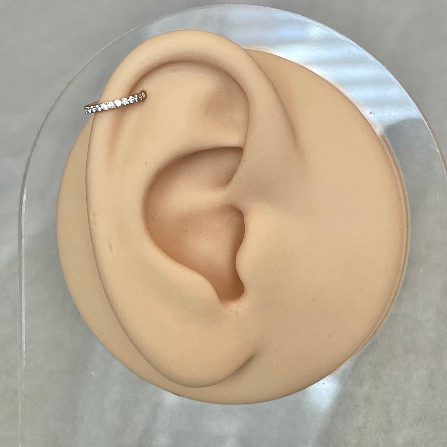 CZ Conch or Helix Piercing (14G, 16G or 18G | 8mm or 10mm | Surgical Steel | Multiple Color Options)
