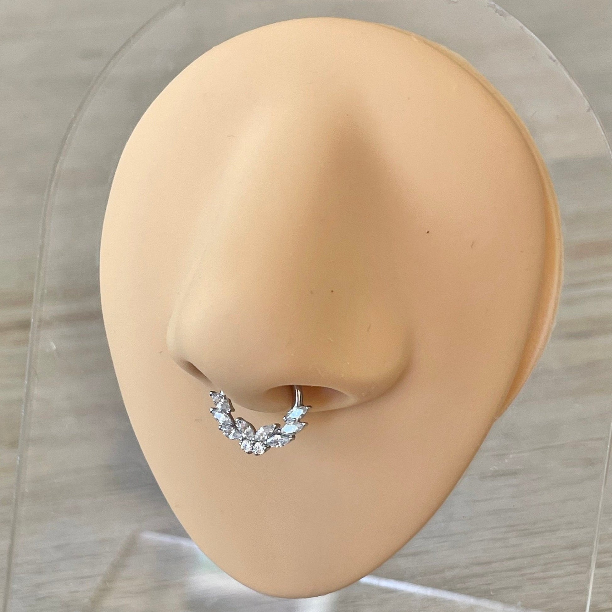 Silver Butterfly Septum Piercing (16G | 8mm or 10mm | Surgical Steel | Gold or Silver)