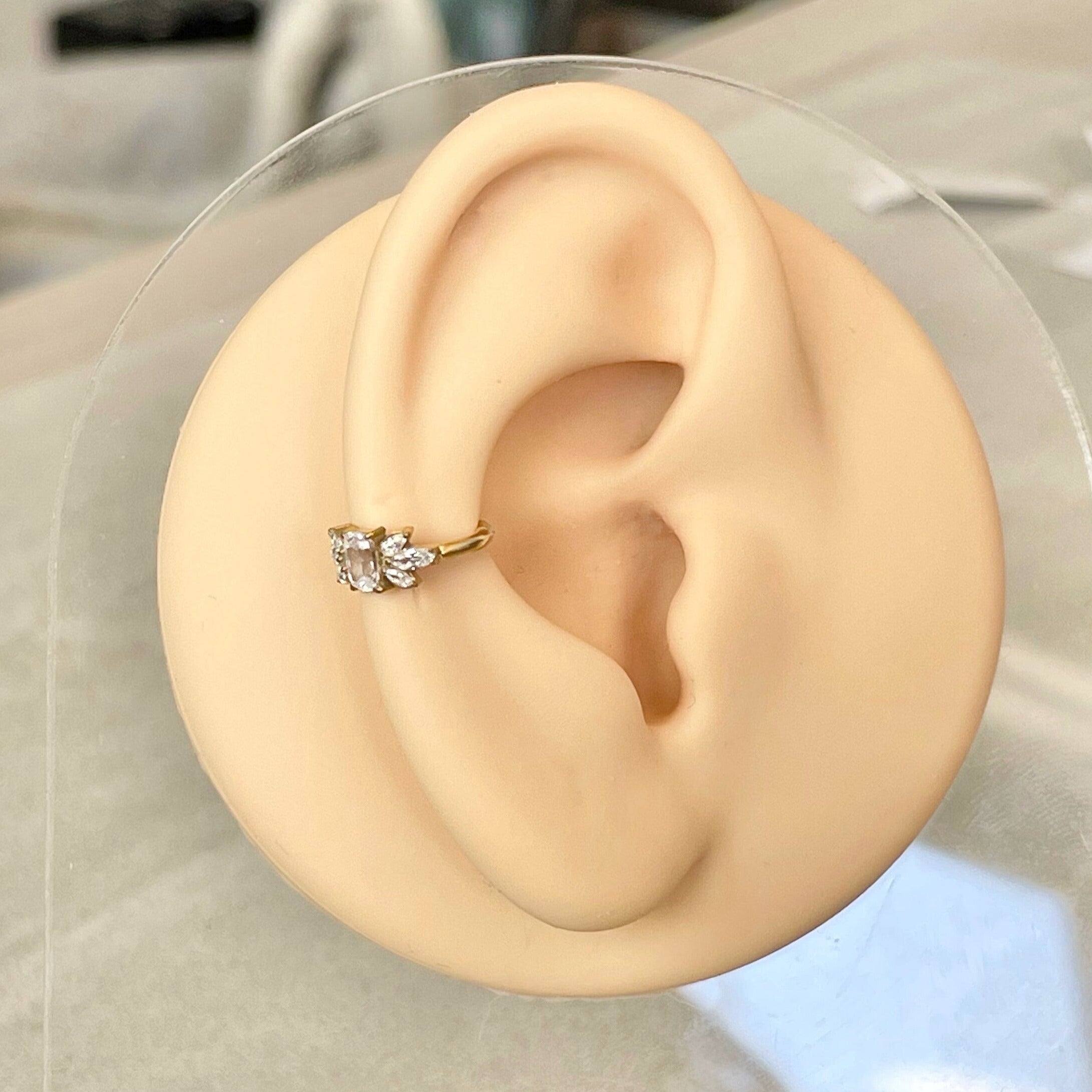 vGold Conch or Helix Earring (16G | 8mm or 10mm | Titanium | Silver or Gold)